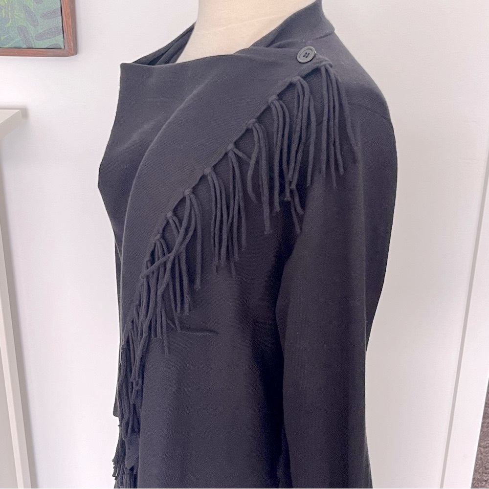 Chico's Black Fringe Cardigan
